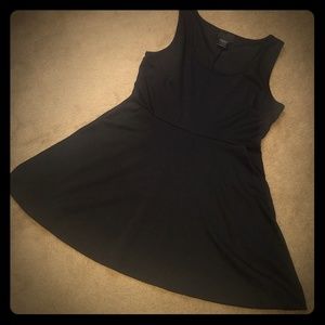 Kim Kardashian brand textured black skater dress